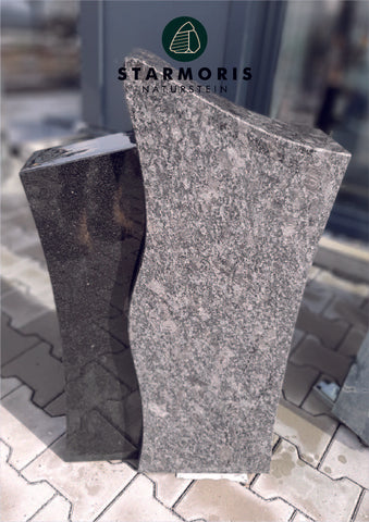 Doppelstele aus Indish Black und Steel Grey Granit